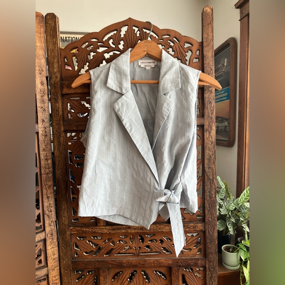 Native Youth sleeveless wrap top, vintage style, cropped